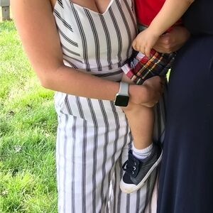 Love & Harmony (Dry Goods) White and Black Striped Jumpsuit